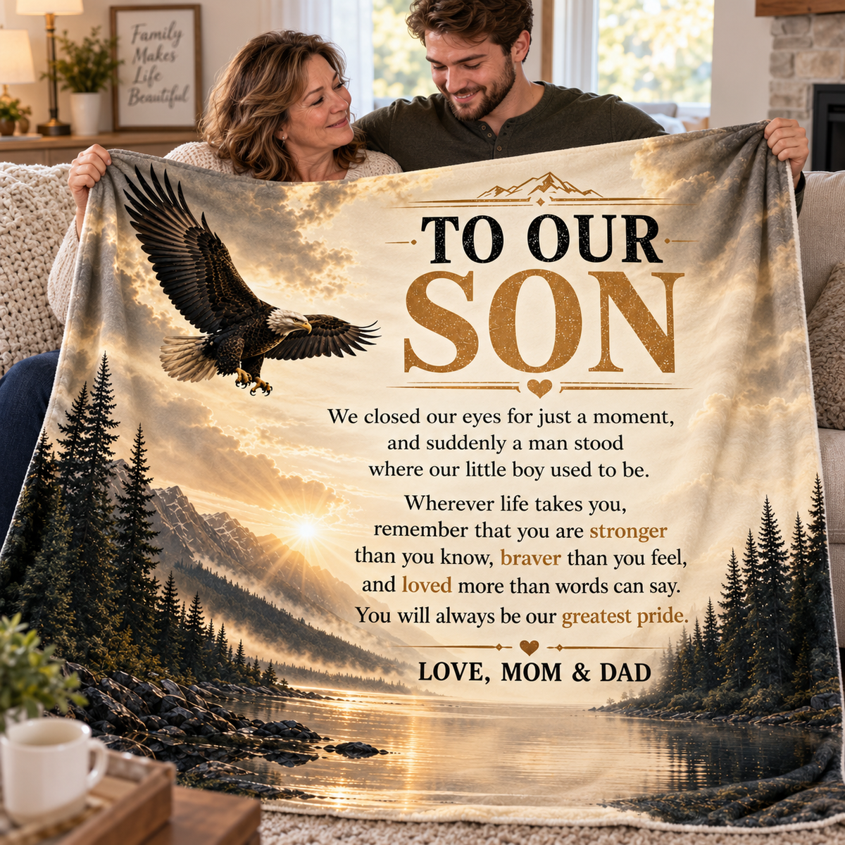 Personalized To My Son Blanket From Mom & Dad – Meaningful Gift for an Adult Son