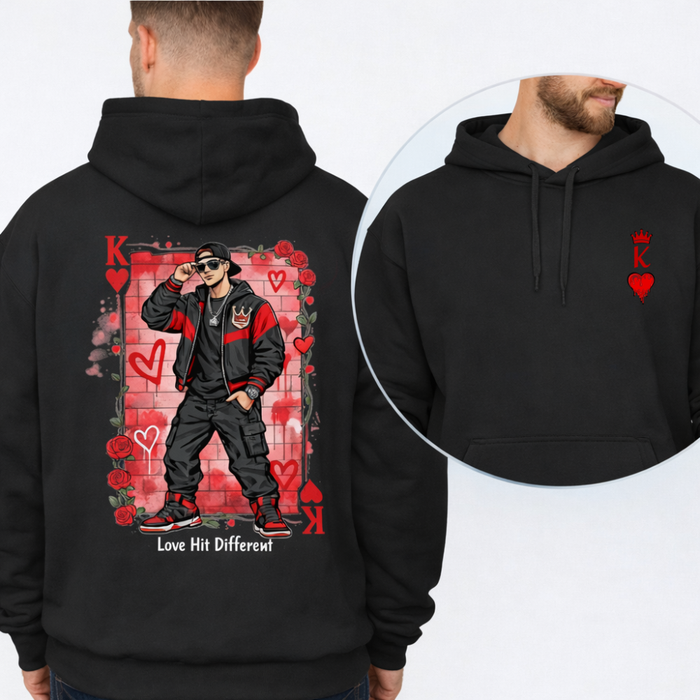 King of Hearts | Love Hit Different | Street Hoodie Bold Vibes