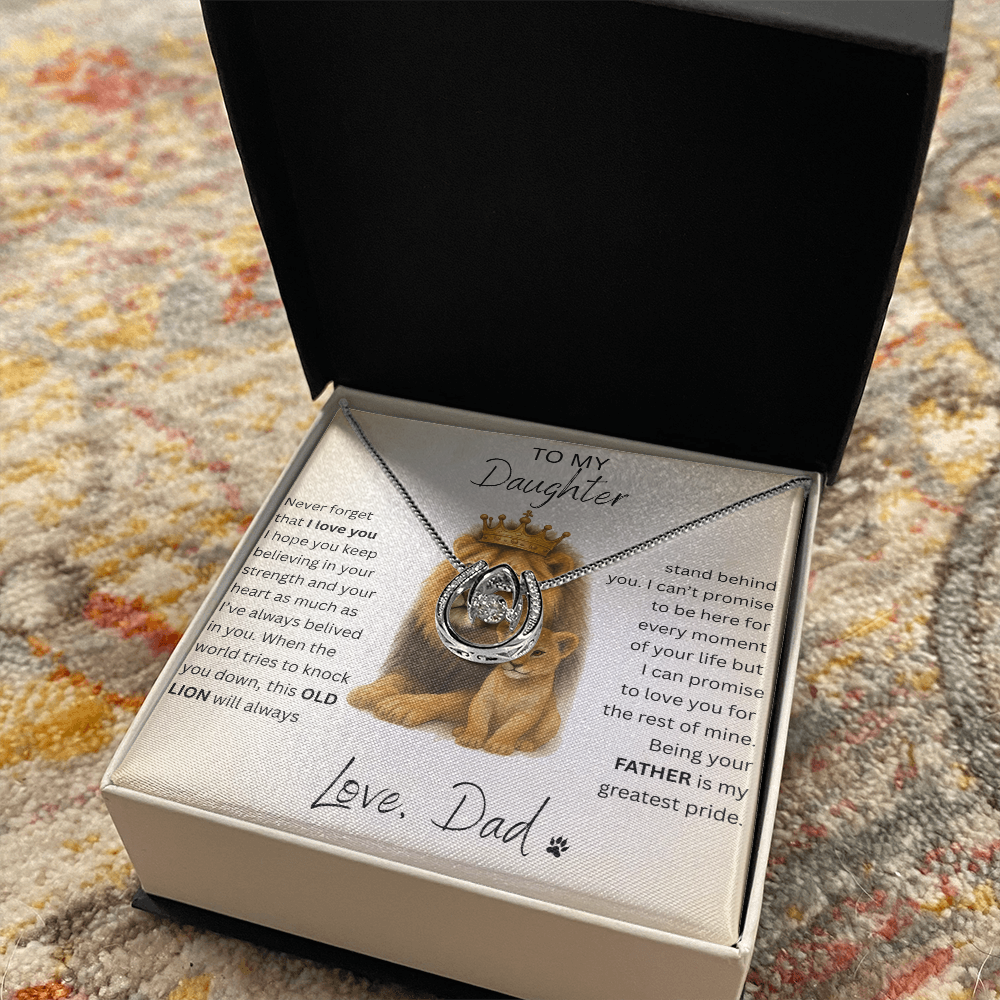 To My Daughter "Love Dad" Lucky Pendant Necklace