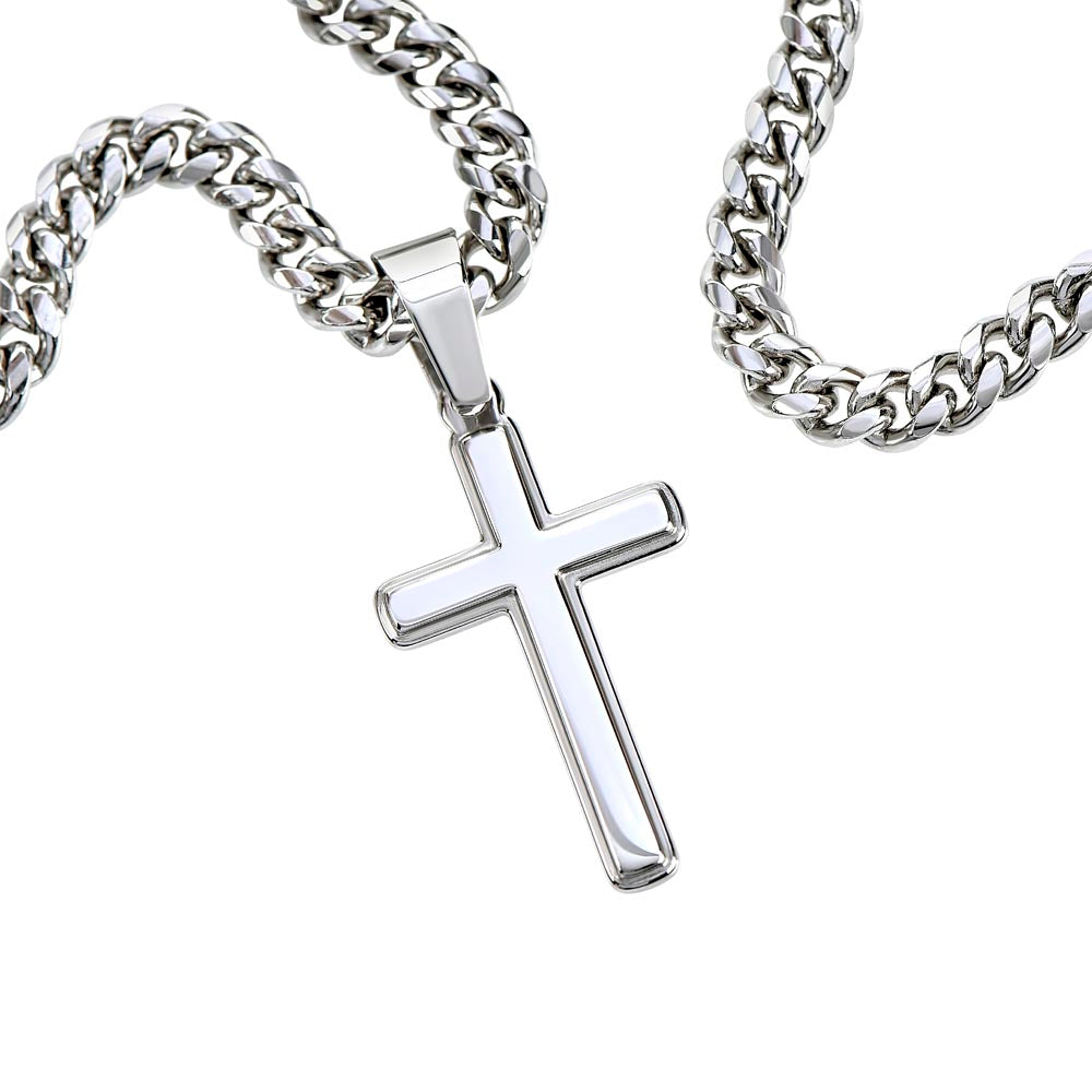 To My Son-I Closed My Eyes For Just A Moment-Cuban Cross Necklace.