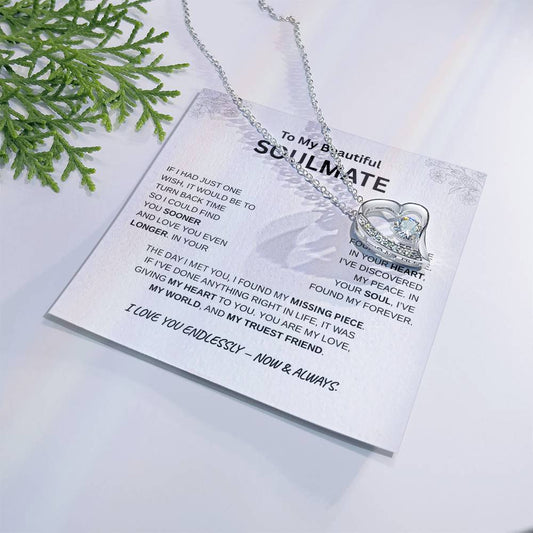To My Beautiful Soulmate "I Found My Missing Piece" Forever Love Necklace