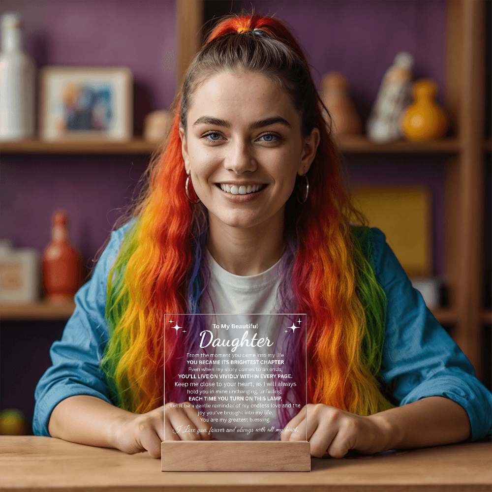 To My Beautiful Daughter "Brightest Chapter" Square Acrylic Plaque