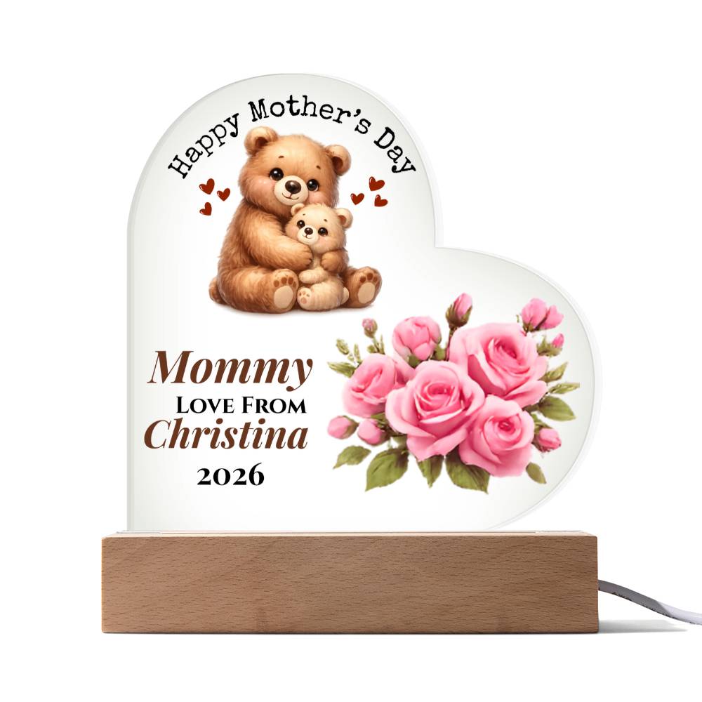 Mommy Acrylic Heart Plaque