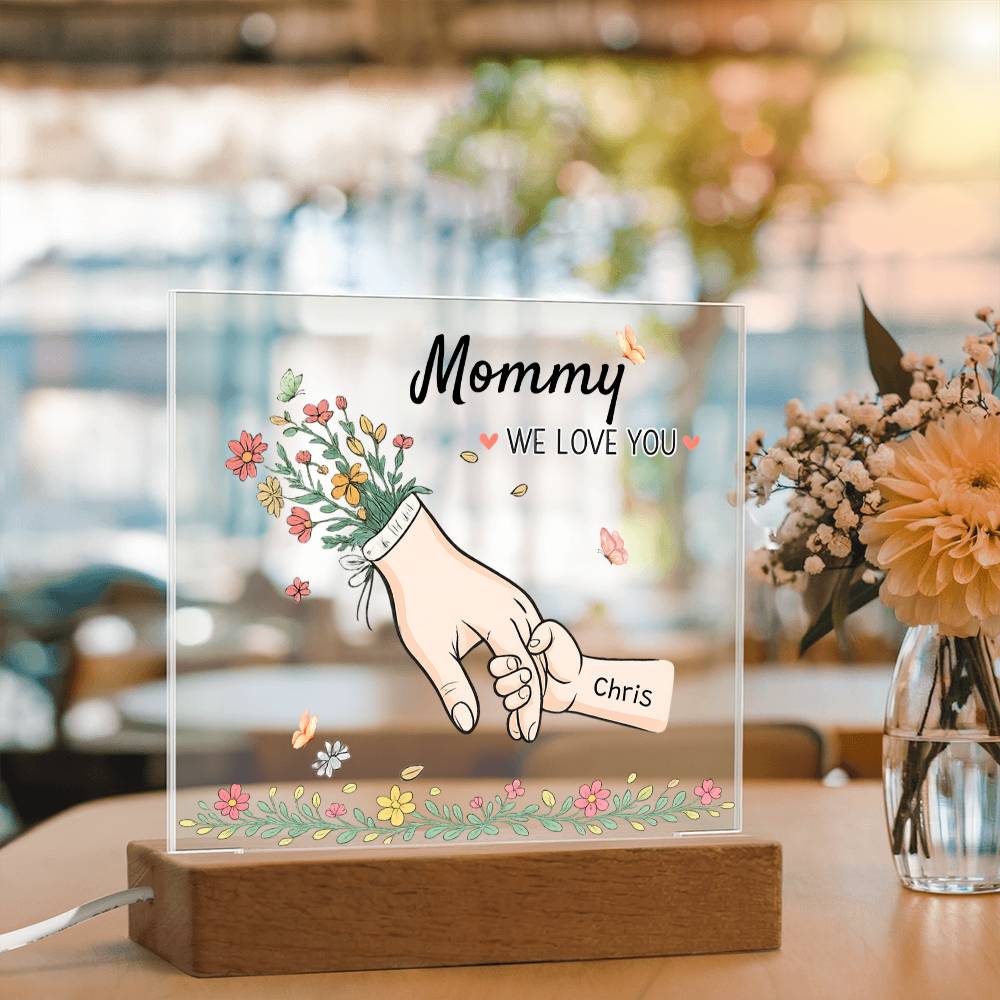 Mommy Hands Acrylic Square Plaque