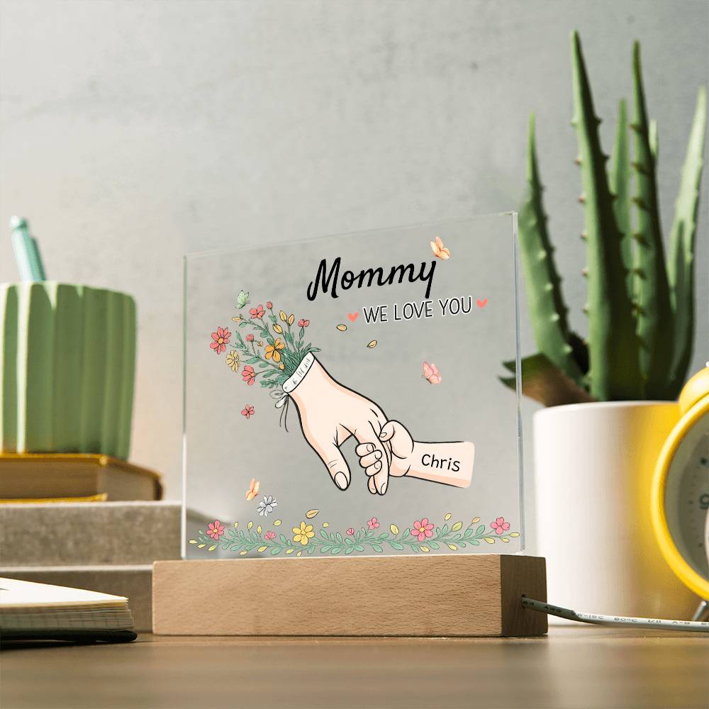 Mommy Hands Acrylic Square Plaque