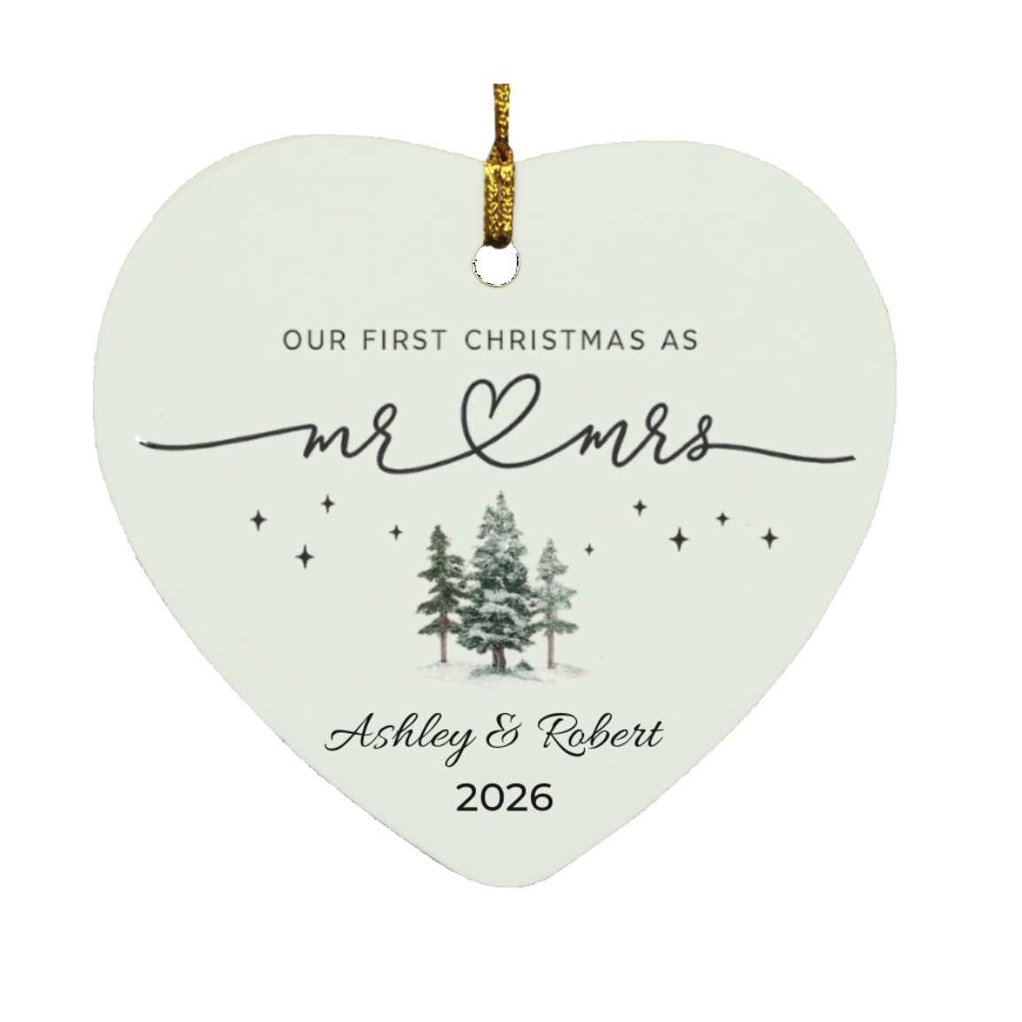 Mr. & Mrs. First Christmas Heart Ornament