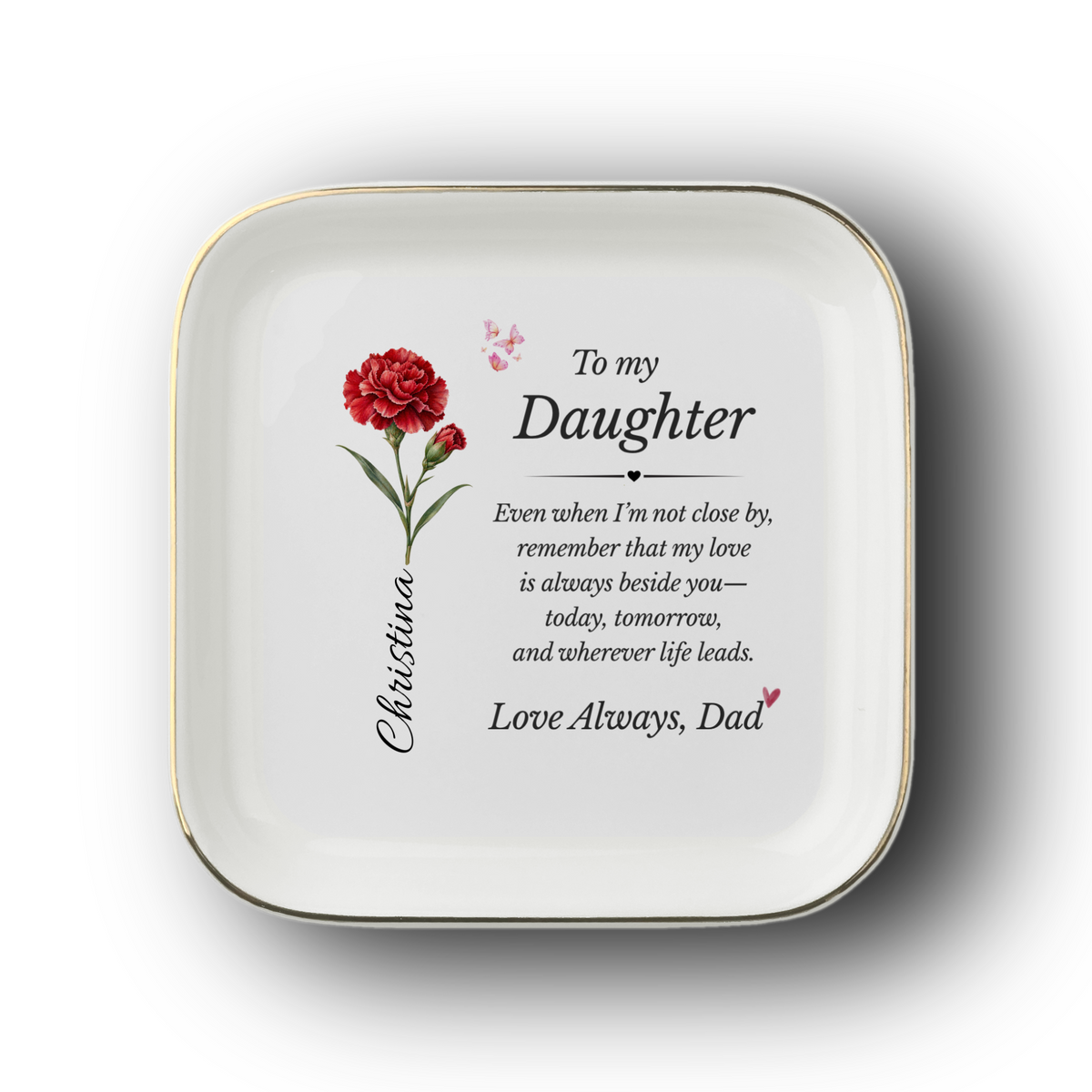Personalized Birth Flower Gift for Daughter – Love Always, Dad