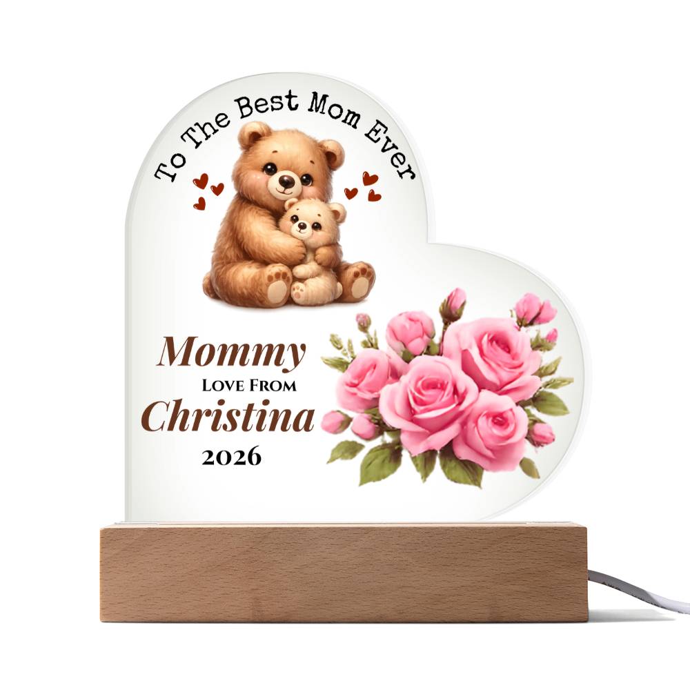 Custom Mother's Day Heart Plaque | Personalized Gift from Daughter or Son