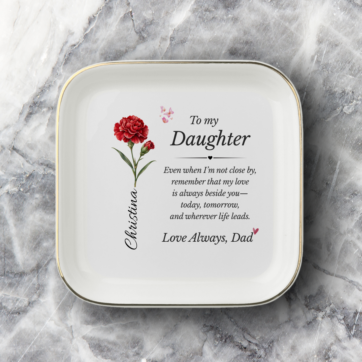 Personalized Birth Flower Gift for Daughter – Love Always, Dad