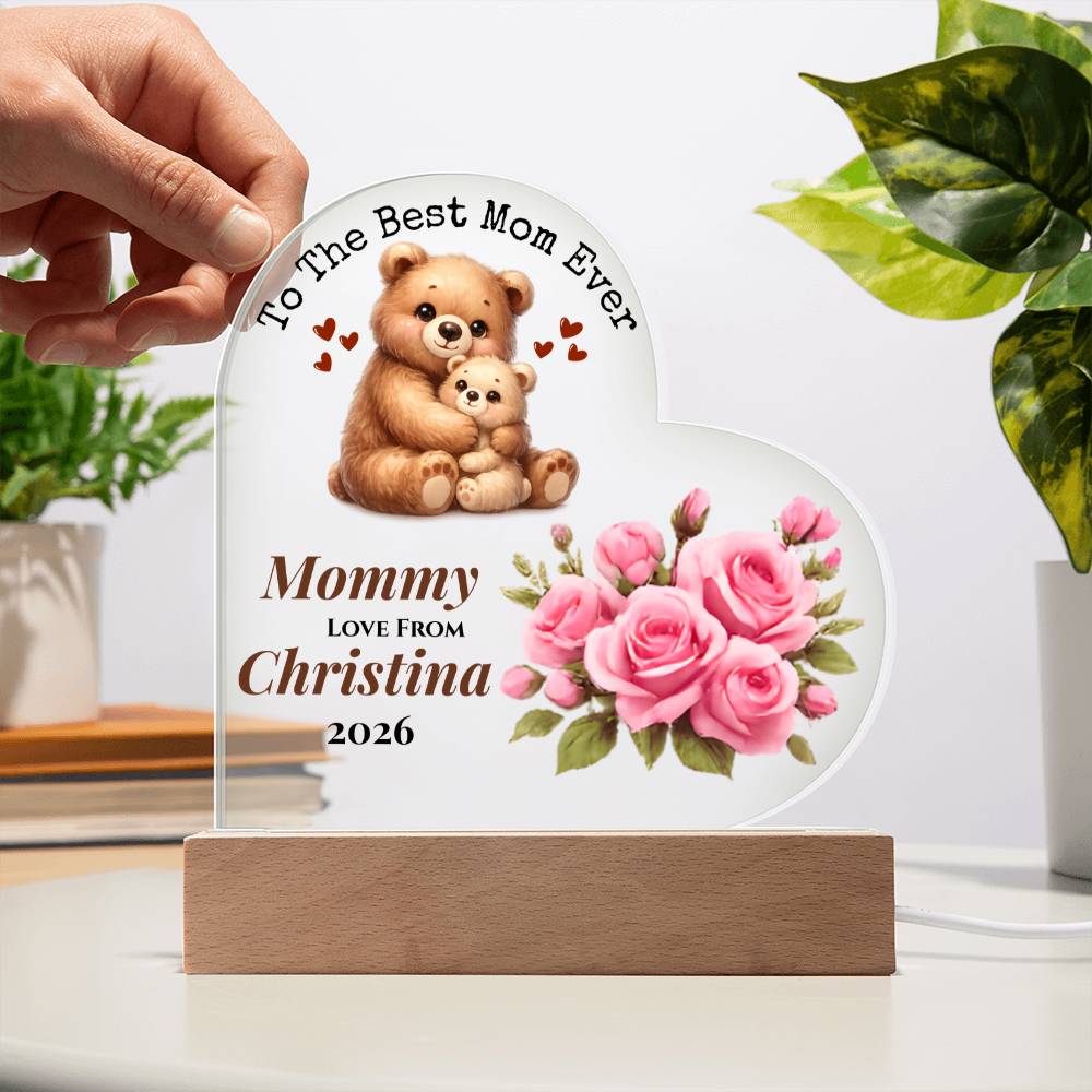 Custom Mother's Day Heart Plaque | Personalized Gift from Daughter or Son