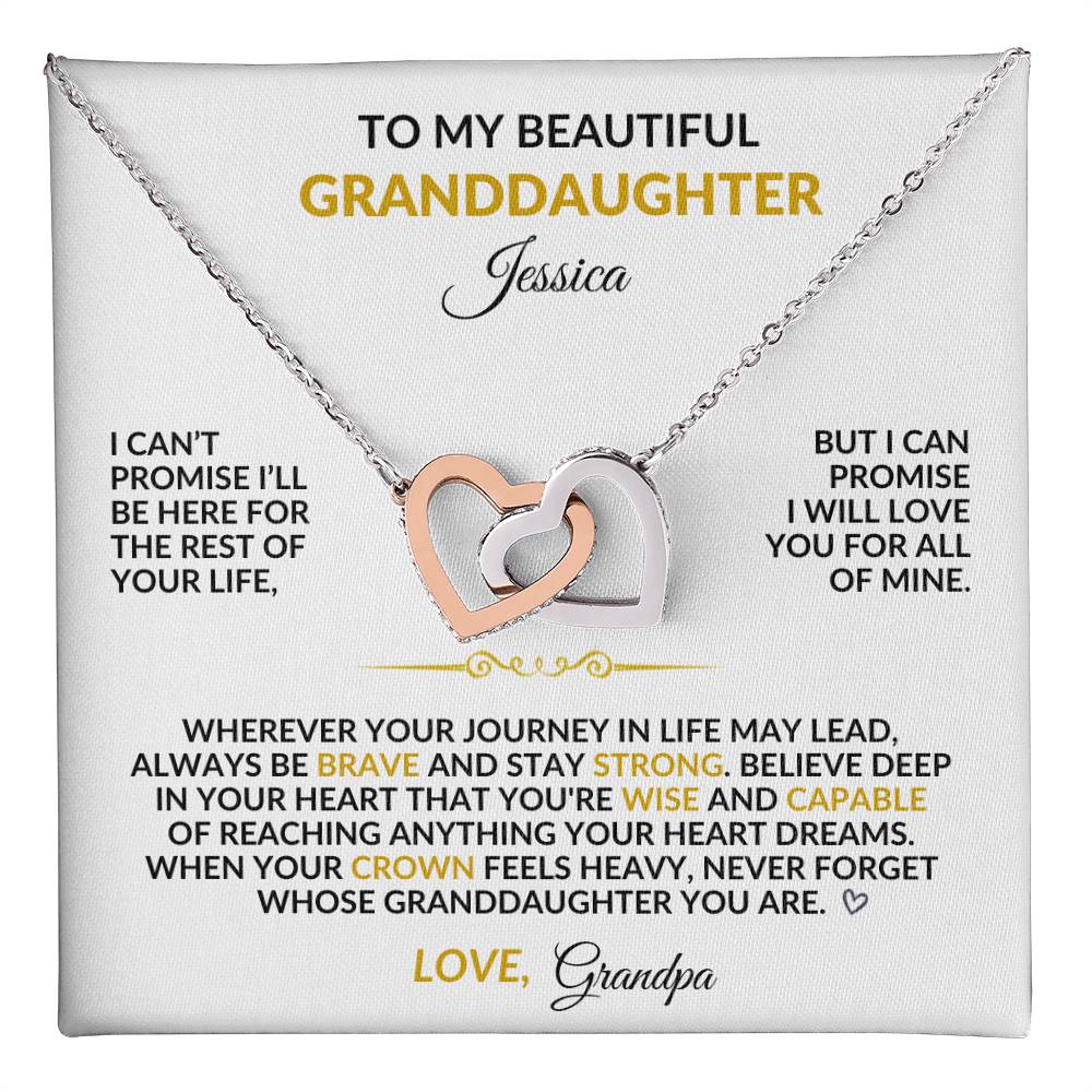 To My Beautiful Granddaughter – Personalized Graduation Necklace Gift From Grandpa