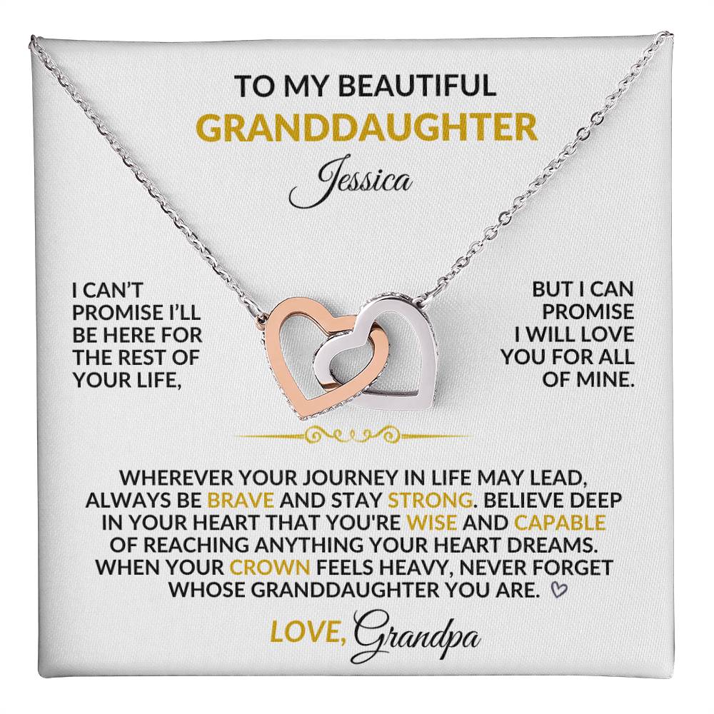 To My Beautiful Granddaughter – Personalized Graduation Necklace Gift From Grandpa