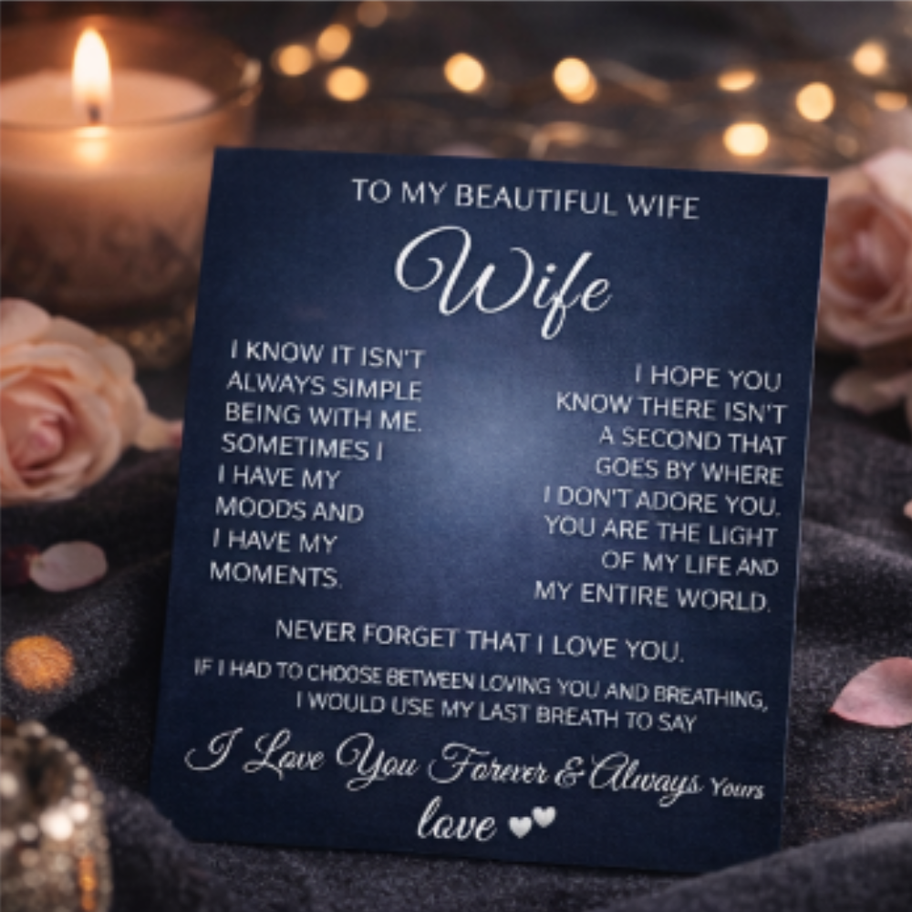 To My Beautiful Wife "A Necklace From The Heart" Crown Pendant Necklace