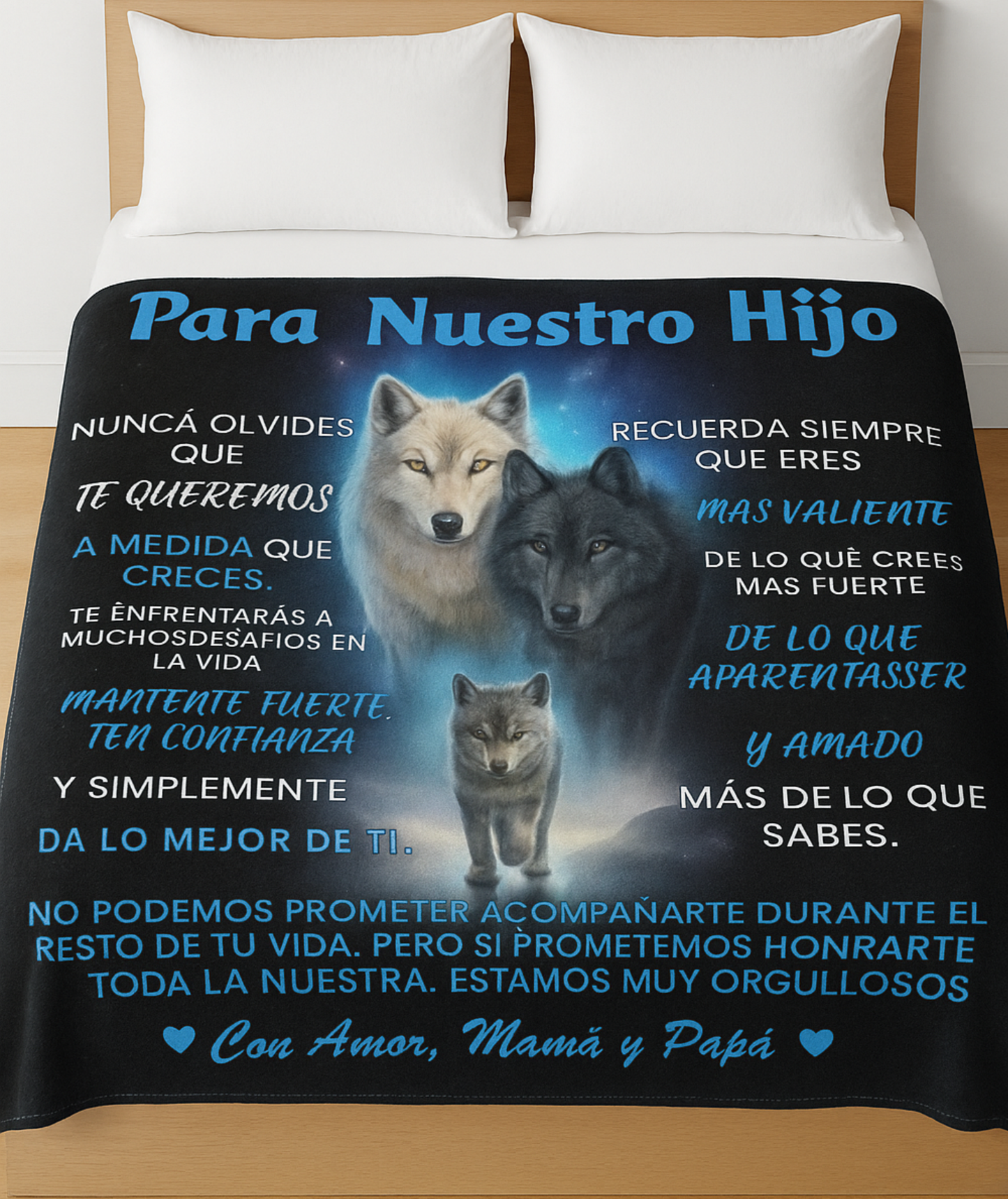 To Our Son Wolf Blanket – Strength, Love, Guidance Gift