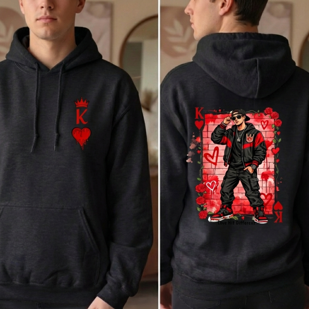 King of Hearts | Love Hit Different | Street Hoodie Bold Vibes