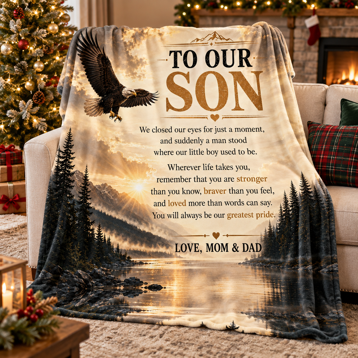 Personalized To My Son Blanket From Mom & Dad – Meaningful Gift for an Adult Son