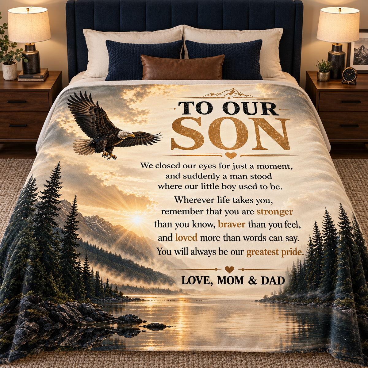 Personalized To My Son Blanket From Mom & Dad – Meaningful Gift for an Adult Son