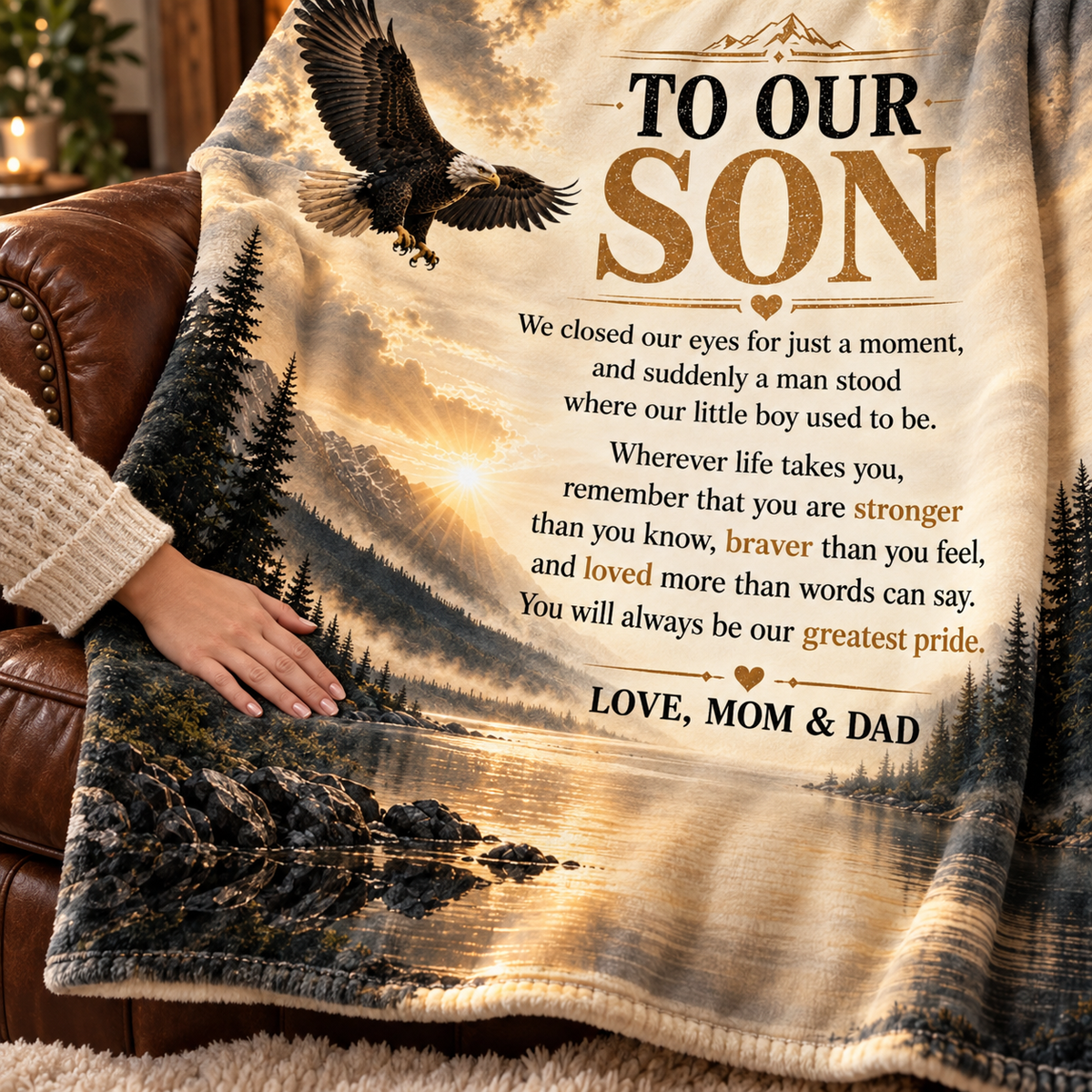Personalized To My Son Blanket From Mom & Dad – Meaningful Gift for an Adult Son