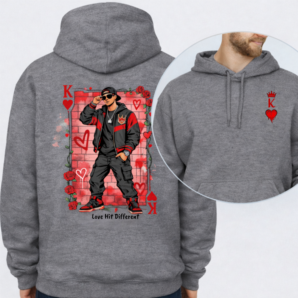 King of Hearts | Love Hit Different | Street Hoodie Bold Vibes