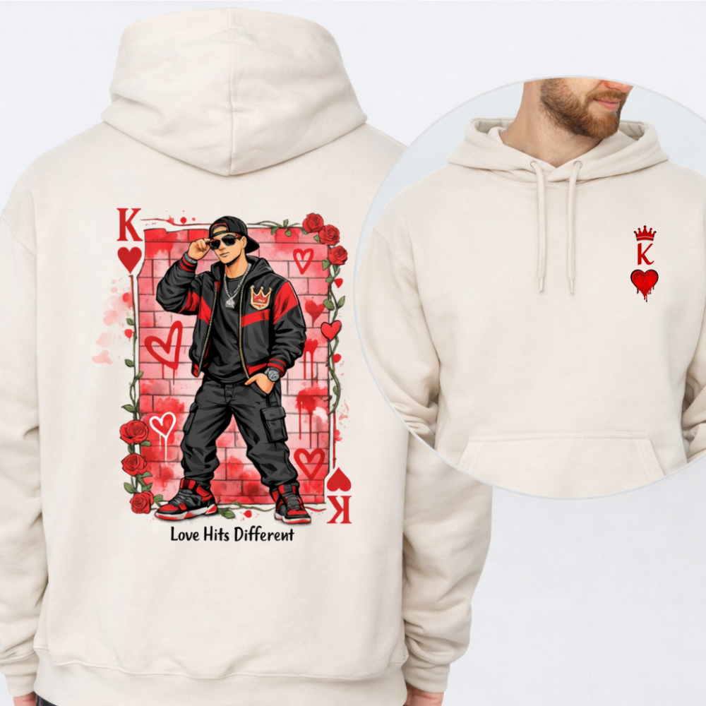 King of Hearts | Love Hit Different | Street Hoodie Bold Vibes