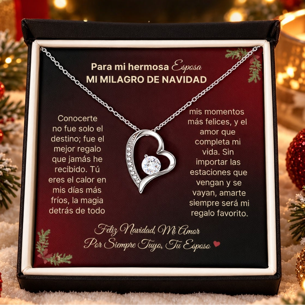"Mi Milagro de Navidad" Collar Forever Love para Mi Esposa ❤️