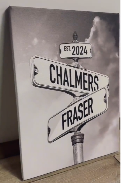 Personalize Vintage Street Sign Names For Couples - Canvas