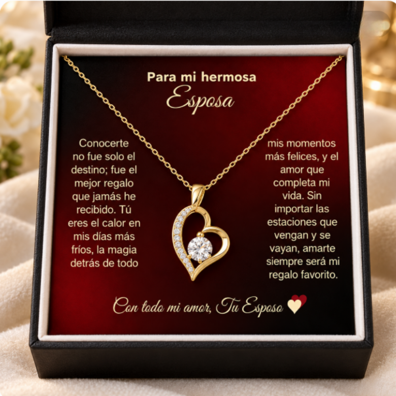 "Mi Milagro de Navidad" Collar Forever Love para Mi Esposa ❤️