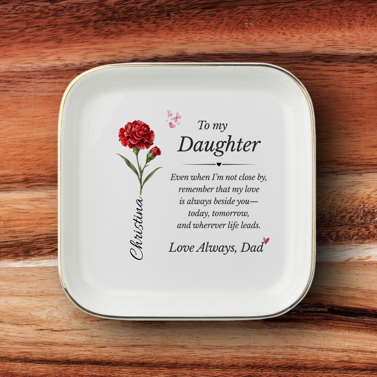 Personalized Birth Flower Gift for Daughter – Love Always, Dad
