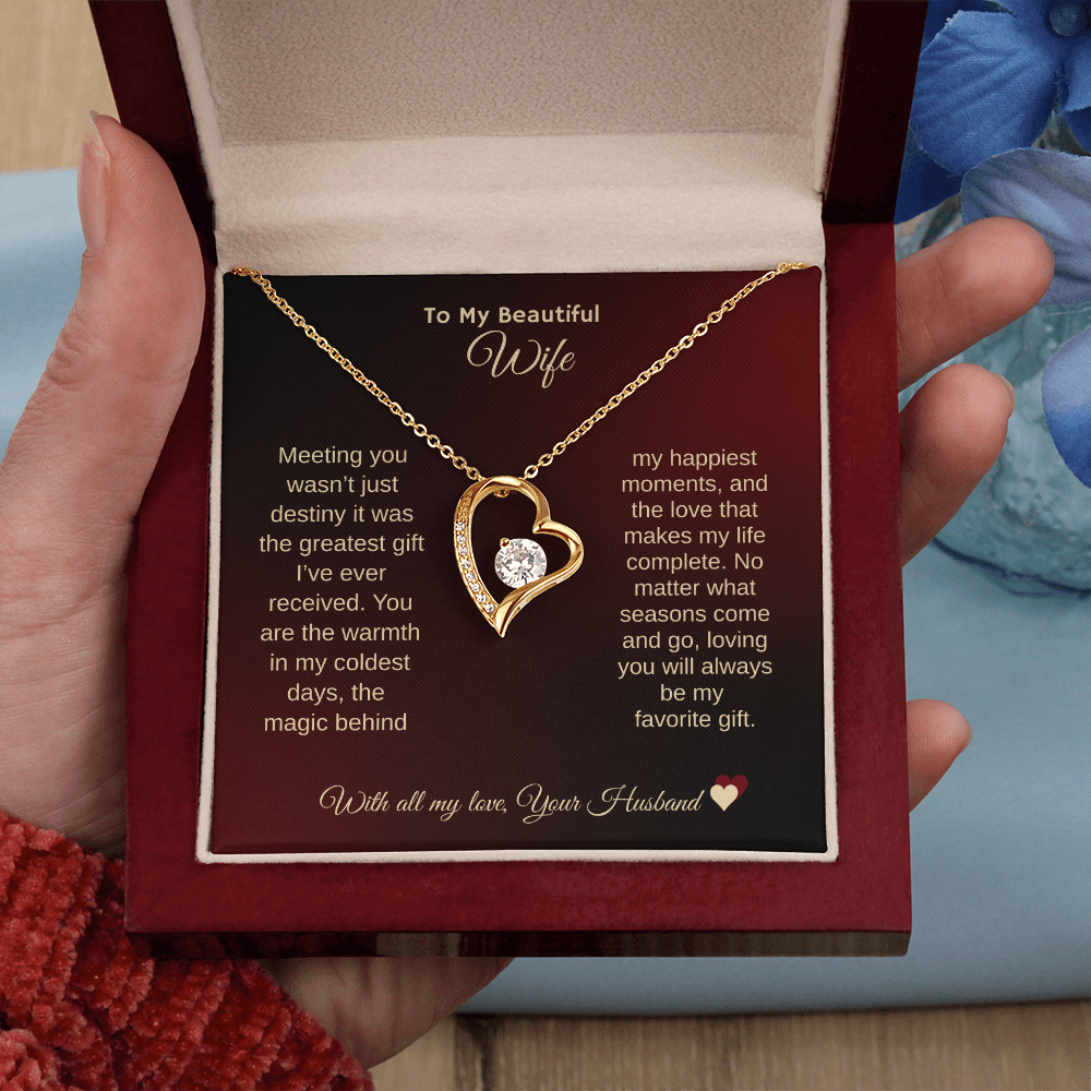 To MY Beautiful Wife "My Forever Love" Forever Love Necklace