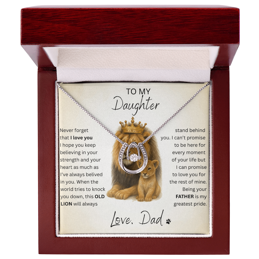 To My Daughter "Love Dad" Lucky Pendant Necklace