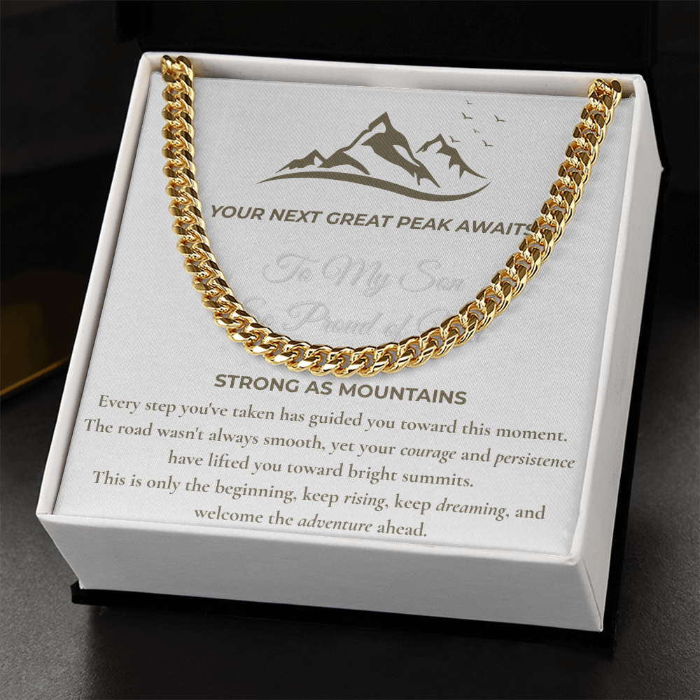 To My Son "So Proud of You" Cuban Link Chain