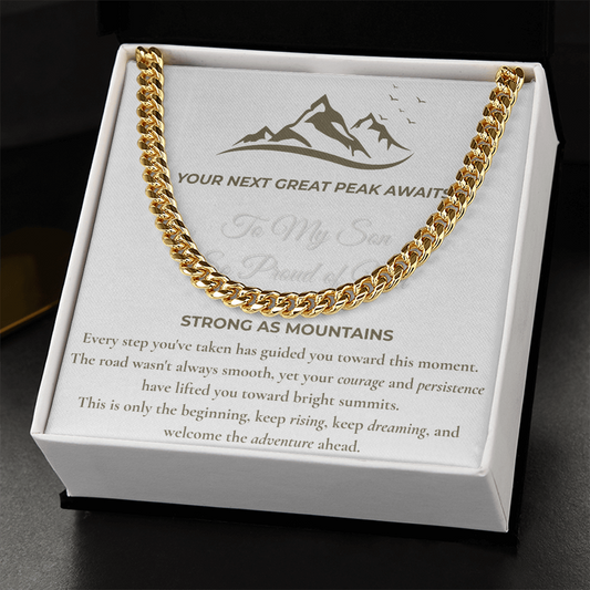 To My Son "So Proud of You" Cuban Link Chain