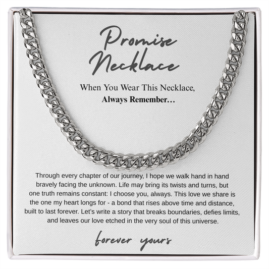 Promise Necklace " Every Chapter Of Our Journey" Cuban Link Chain.