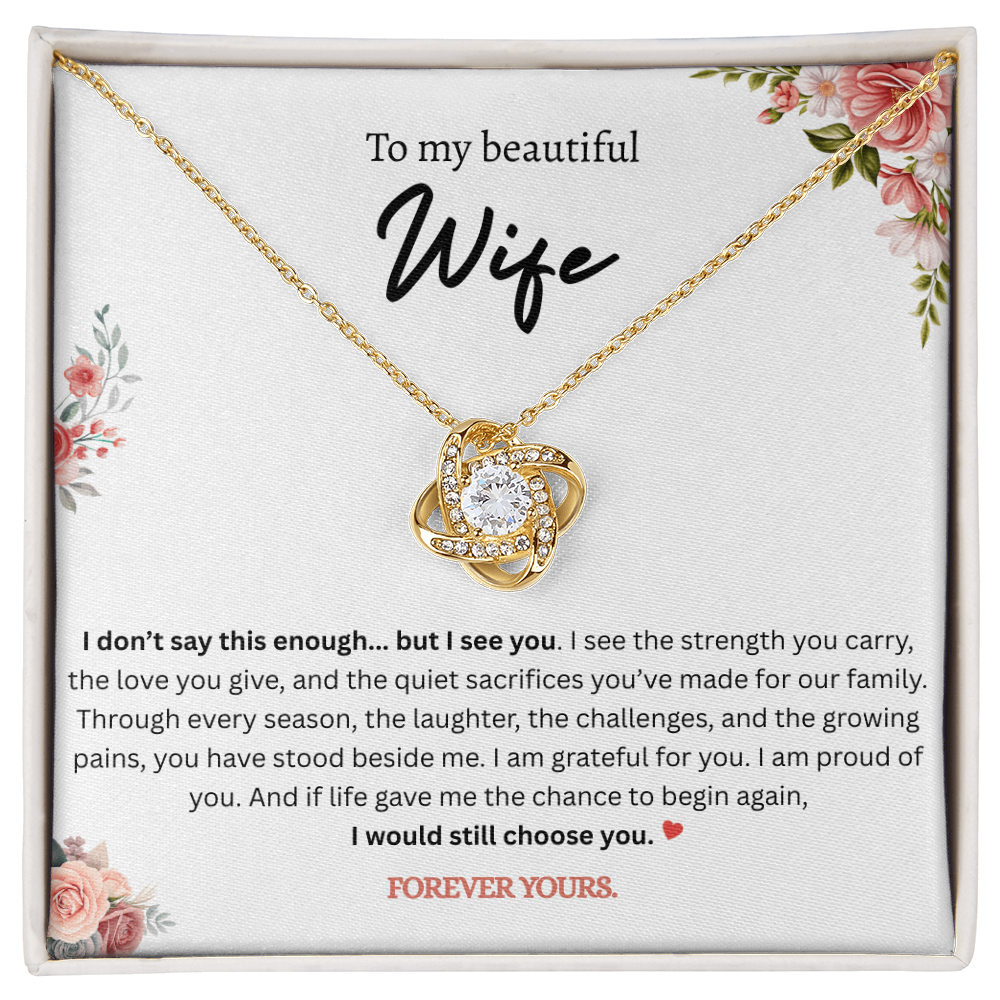 "I Still Choose You" Love Knot Necklace