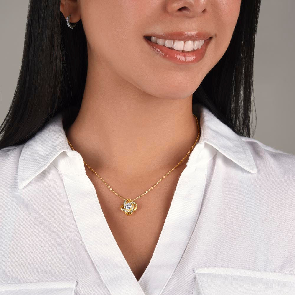 To My Wife "Hold Your Crown High" Love Knot Necklace
