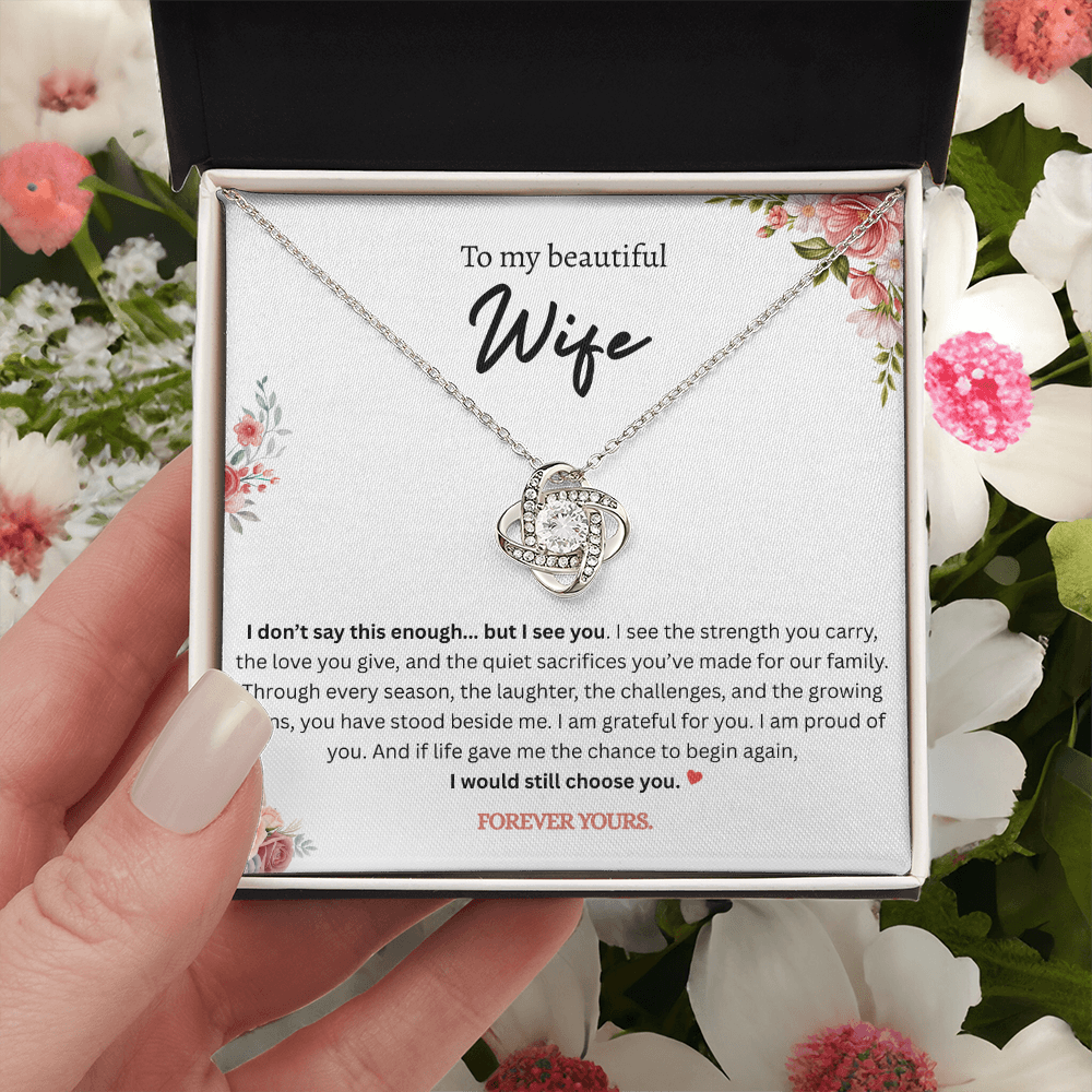 "I Still Choose You" Love Knot Necklace