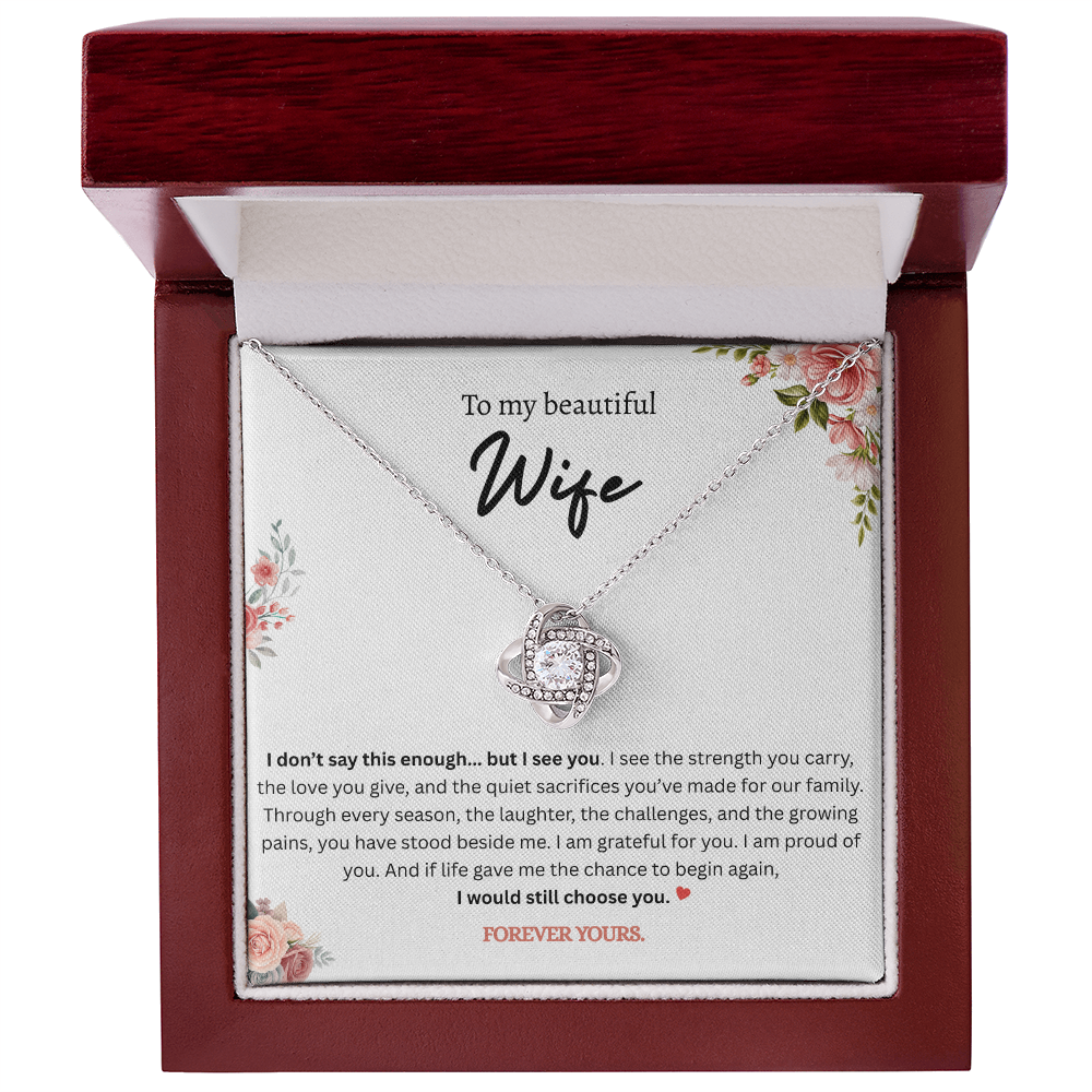 "I Still Choose You" Love Knot Necklace