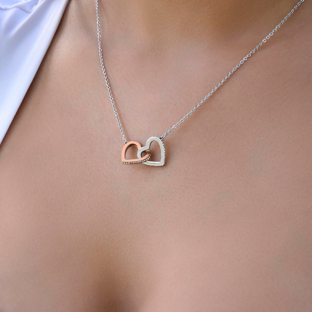 To My Beautiful Granddaughter "Never Forget Grandpa Loves You" Interlocking Hearts Necklace