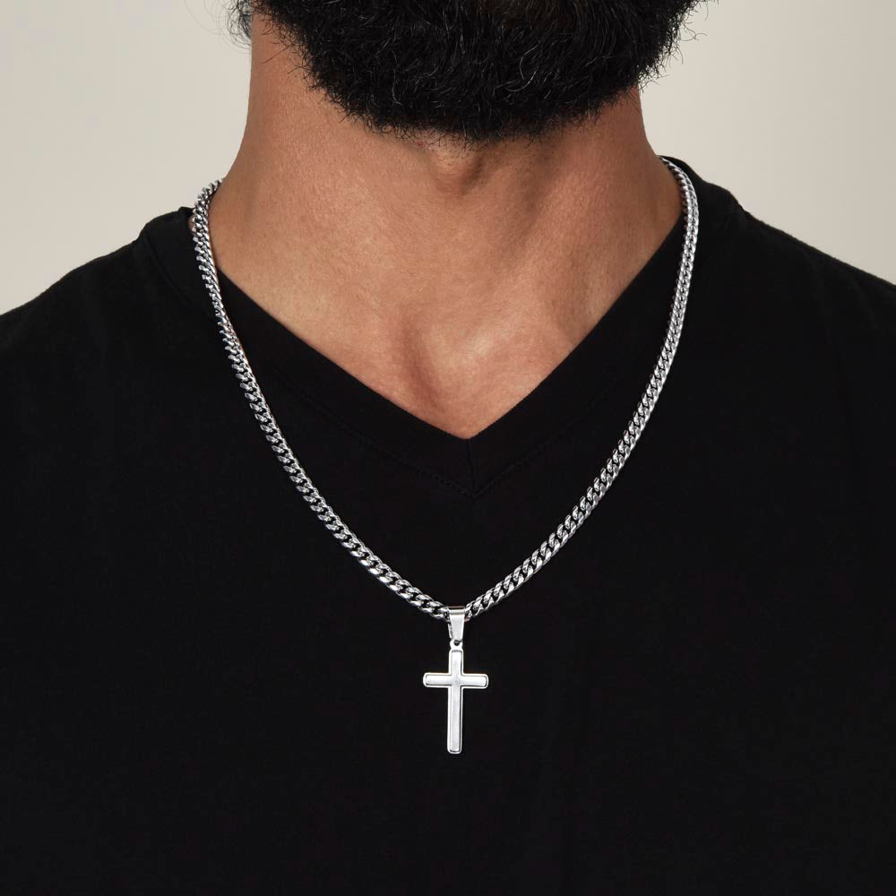 To My Son-I Closed My Eyes For Just A Moment-Cuban Cross Necklace.
