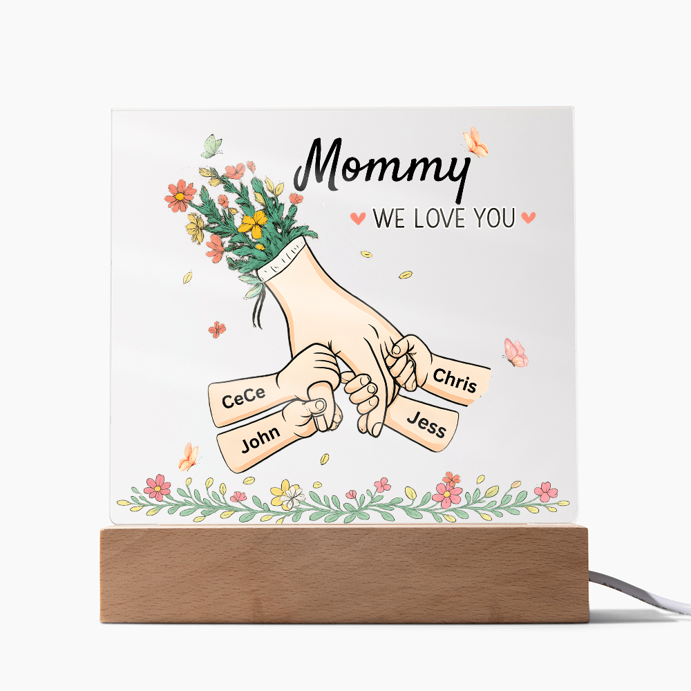 Mommy Hands Acrylic Square Plaque