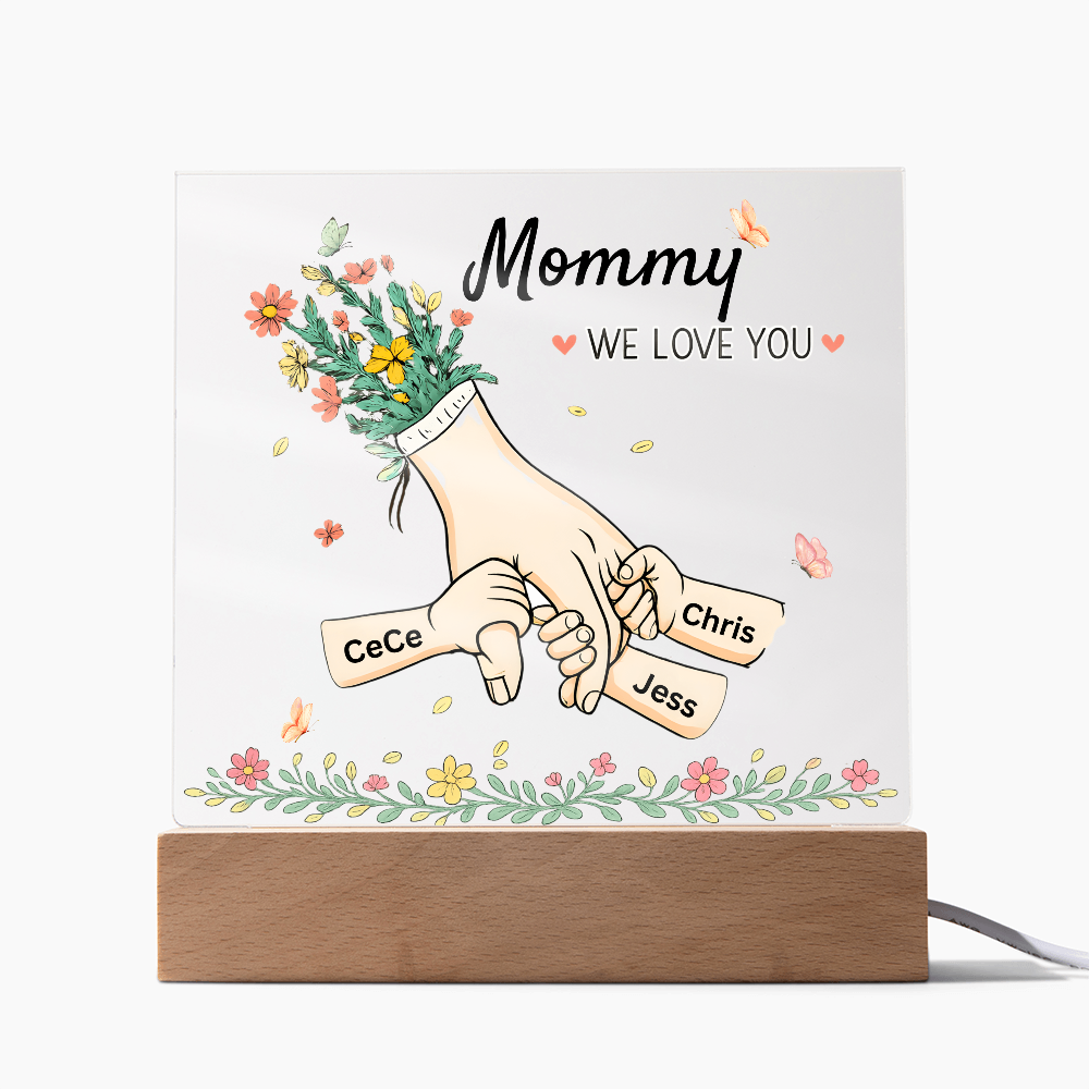 Mommy Hands Acrylic Square Plaque