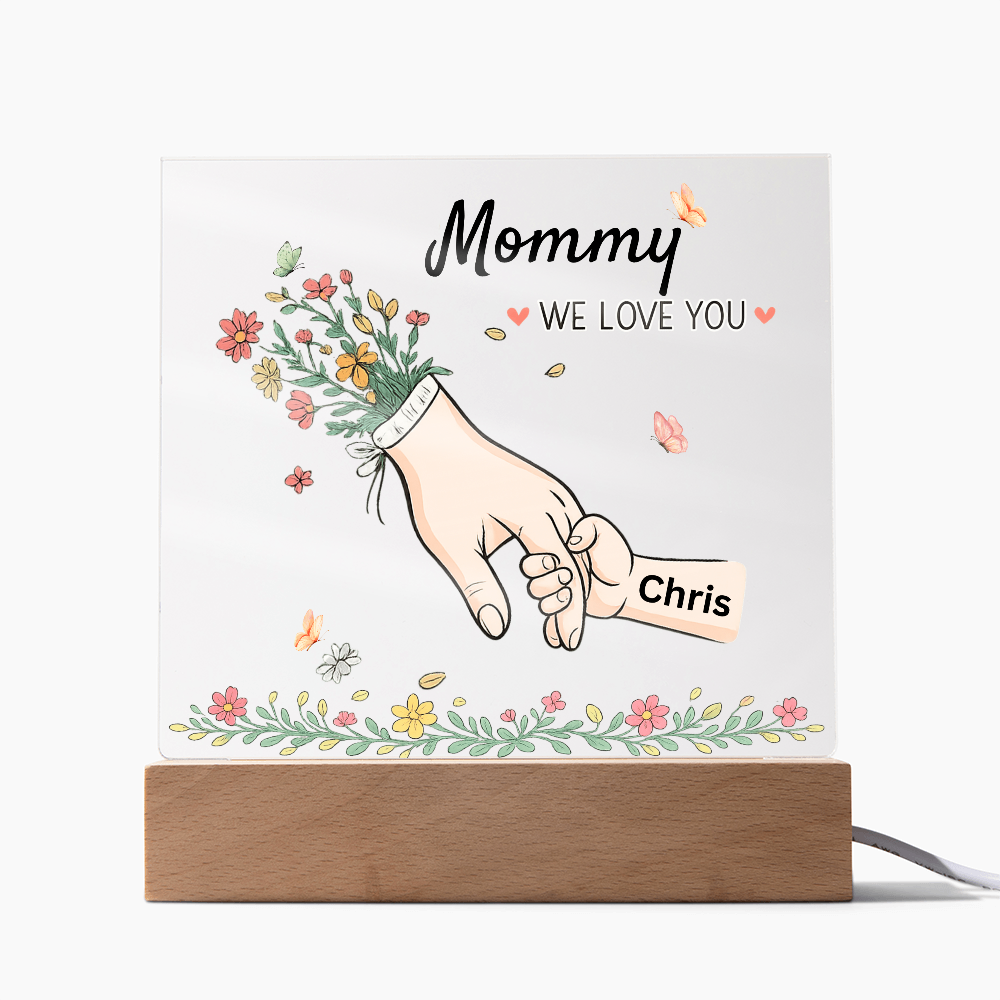 Mommy Hands Acrylic Square Plaque
