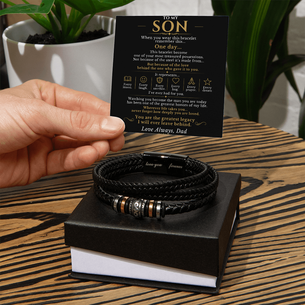 To My Son "My Greatest Legacy" Love You Forever Bracelet