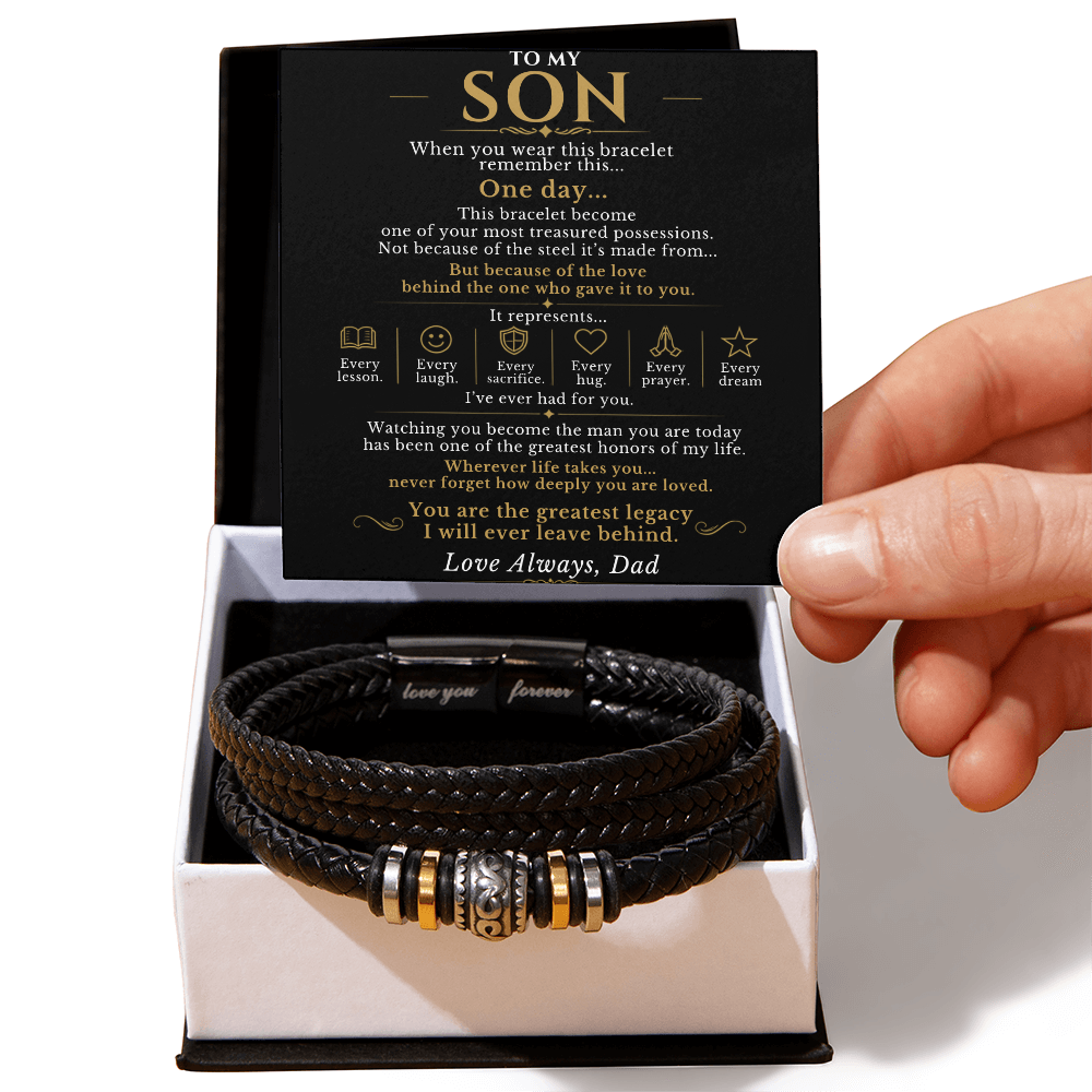 To My Son "My Greatest Legacy" Love You Forever Bracelet