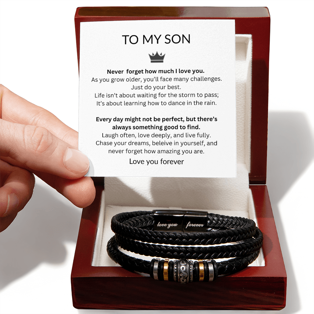 To My Son "Every Day Might Not Be Perfect" Men's Love You Forever Bracelet