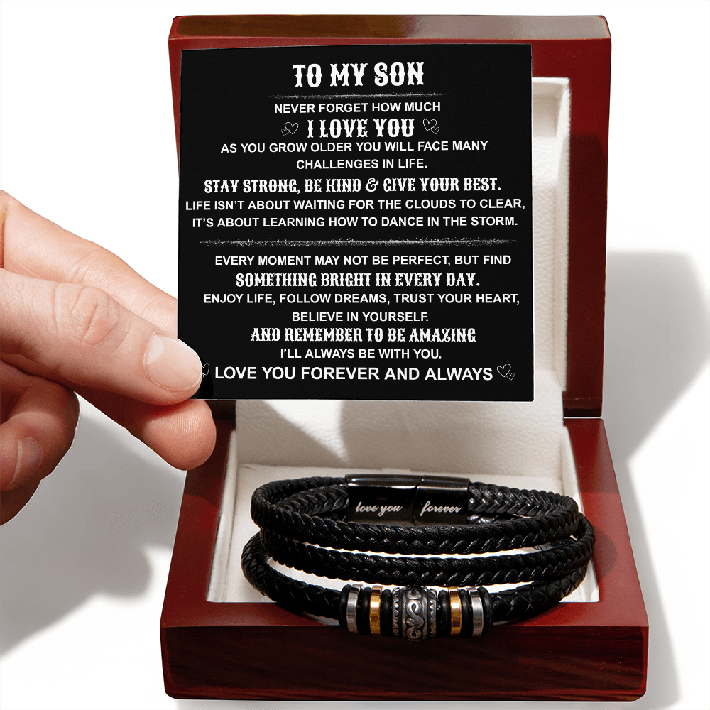 To My Son "He’ll Never Forget These Words" Love You Forever Bracelet