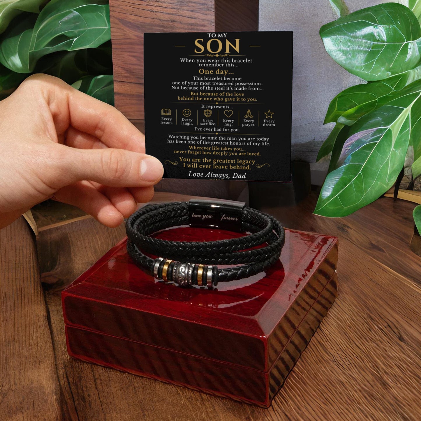 To My Son "My Greatest Legacy" Love You Forever Bracelet