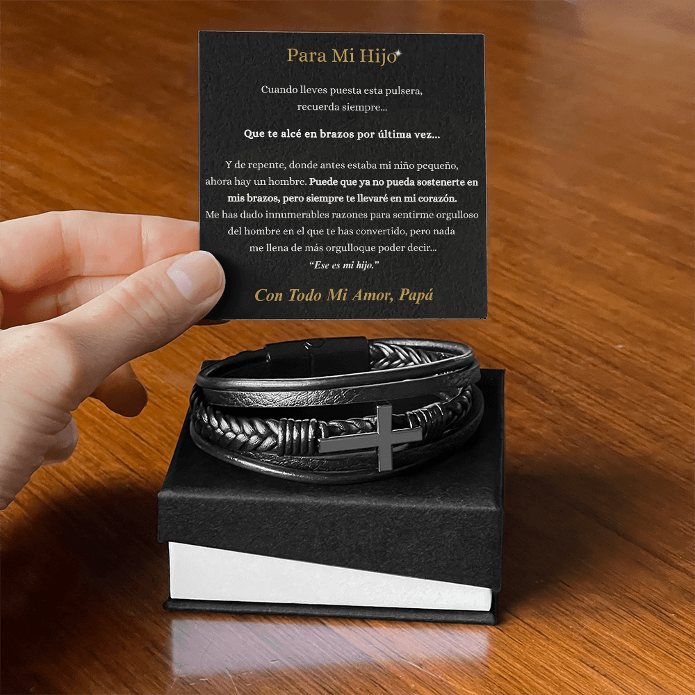 Pulsera Cruz para Mi Hijo – Un Regalo de Papá que Llevará Siempre en su Corazón