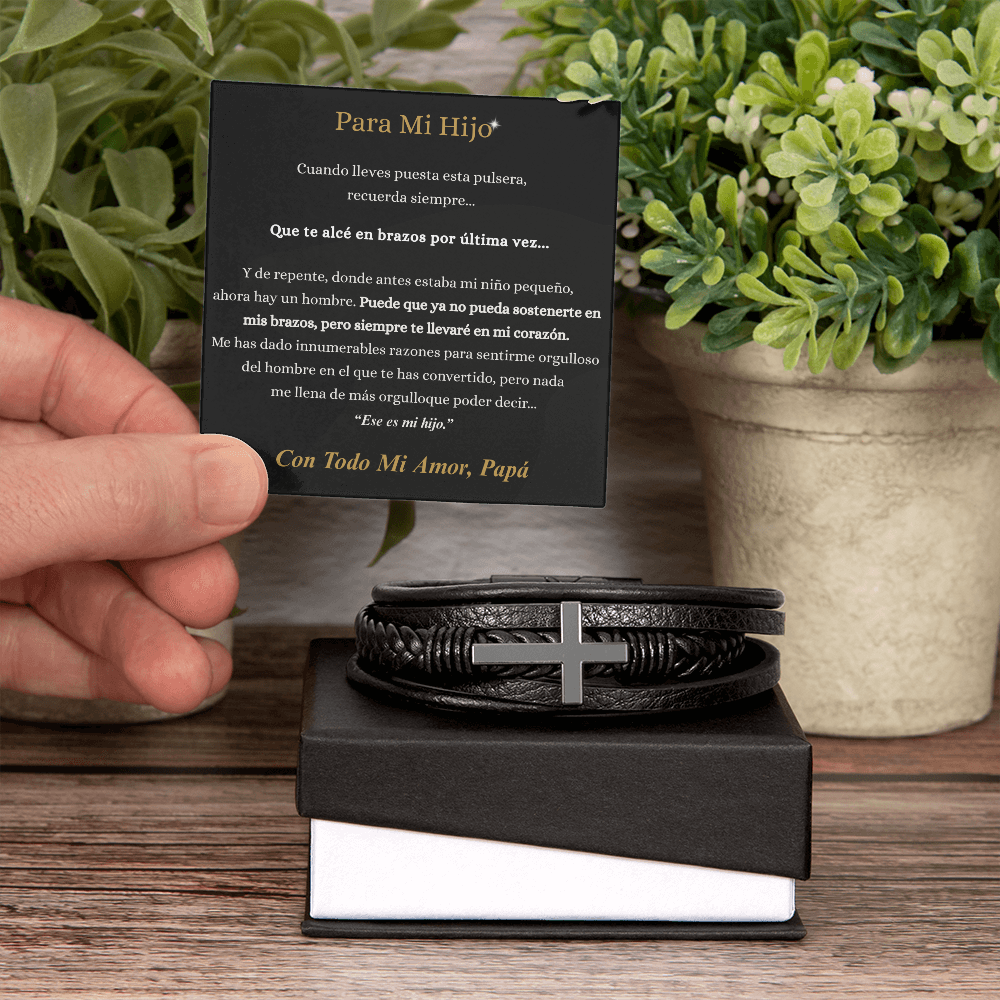 Pulsera Cruz para Mi Hijo – Un Regalo de Papá que Llevará Siempre en su Corazón