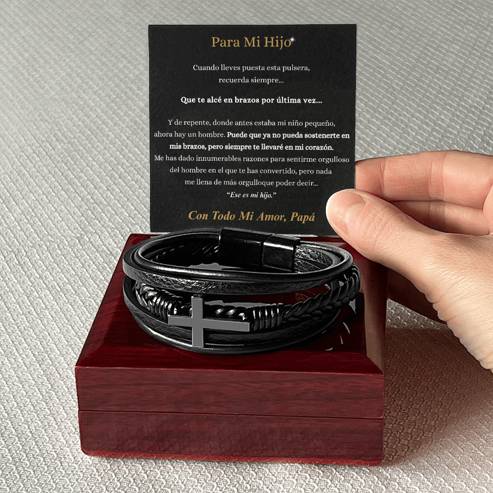 Pulsera Cruz para Mi Hijo – Un Regalo de Papá que Llevará Siempre en su Corazón